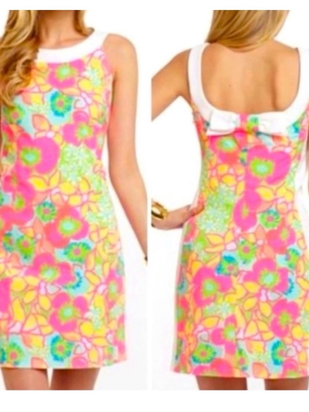 Lilly Pulitzer Darcy Ice Cream Social Floral Shift Dress Sz 8